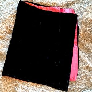 RARE Vintage Hot Pink Satin/Black Velvet Stole